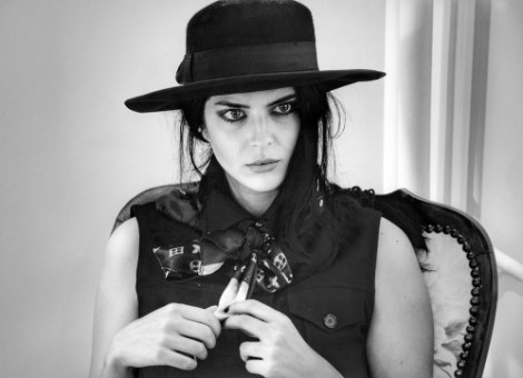 Black Face Portrait Young White Hat Fashion